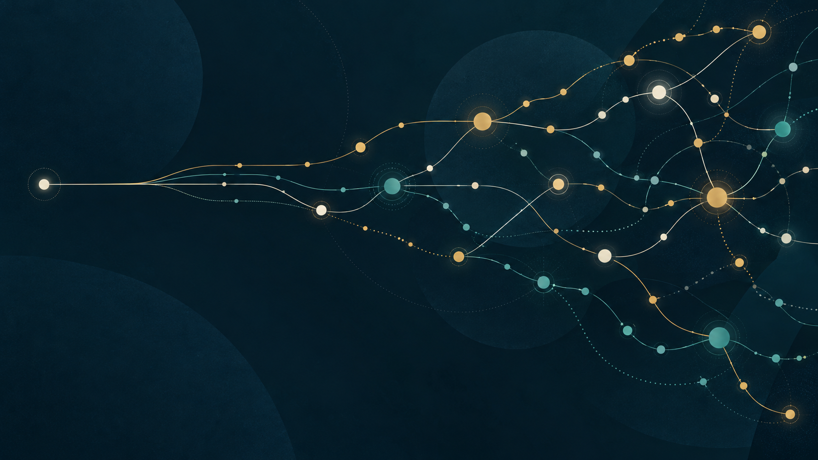 Branching network of career pathways in VMBARS navy, teal, gold, and ivory